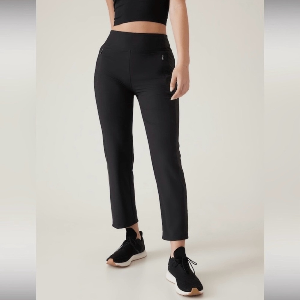 Athleta Fairway High Rise Golf Pants Women's Size 16T in Black Retail $129